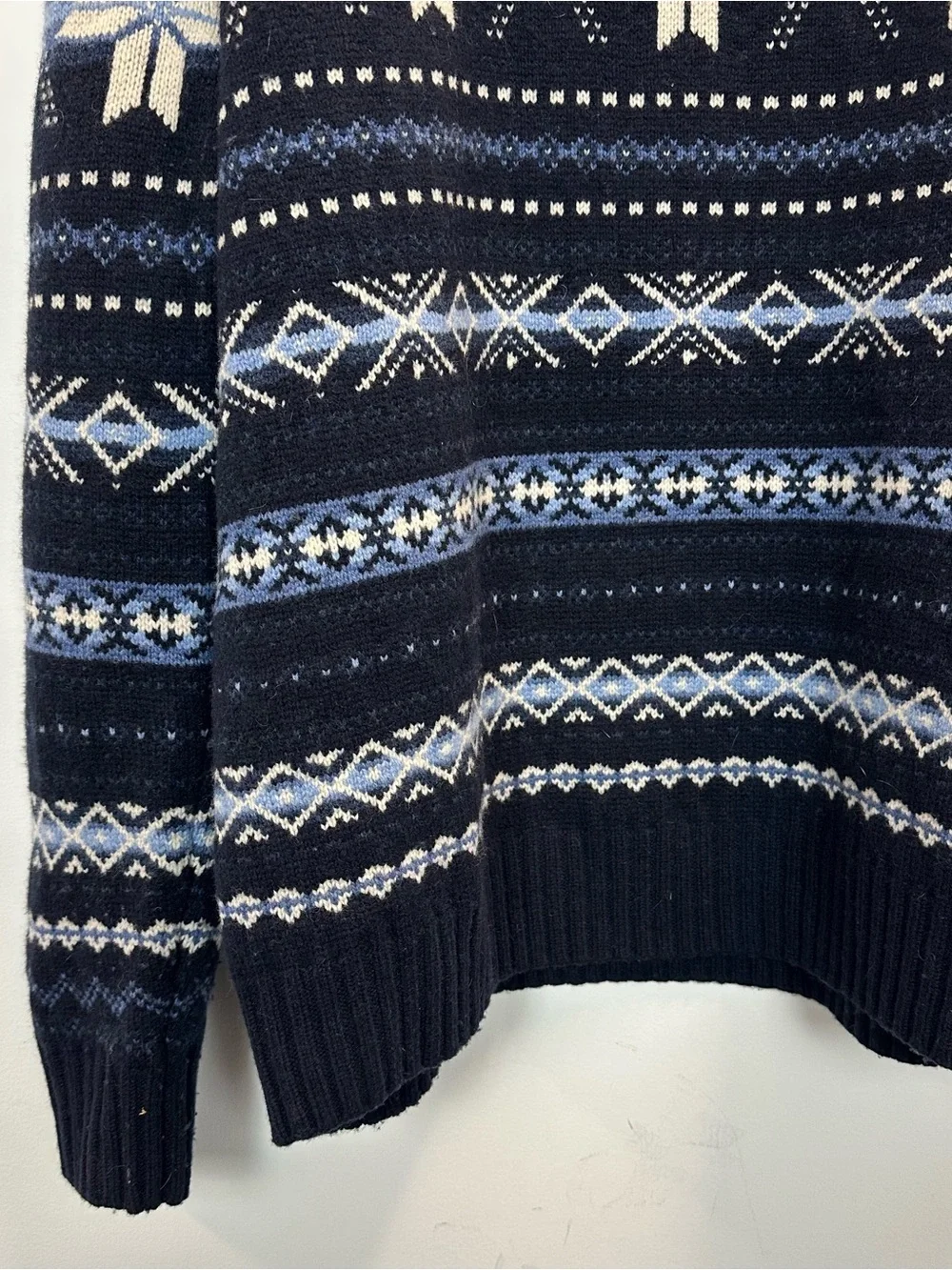 Polo by Ralph Lauren Snowflake Wool Shawl Jumper Sweater XL